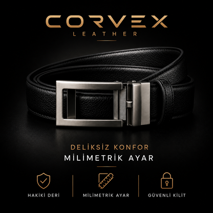 Corvex Premium Otomatik Hakiki Deri Kemer