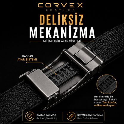 Corvex Premium Otomatik Hakiki Deri Kemer
