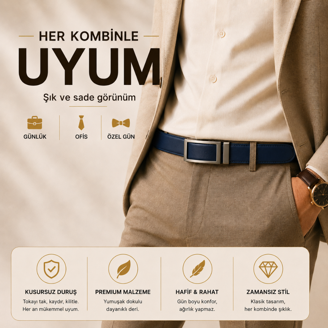 Corvex Premium Otomatik Hakiki Deri Kemer