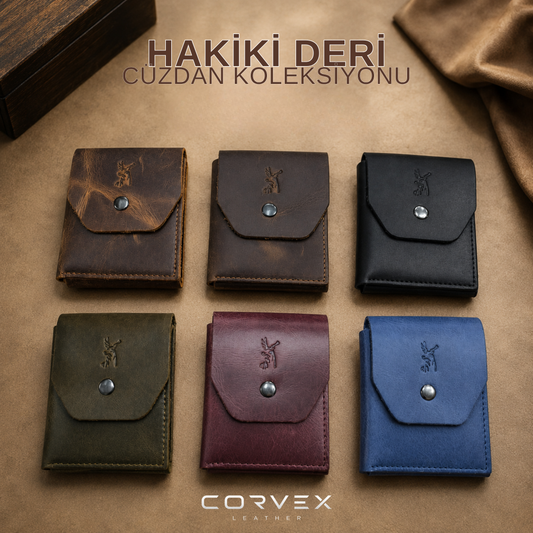 Corvex Leather El Yapımı Hakiki Deri Erkek Cüzdanı