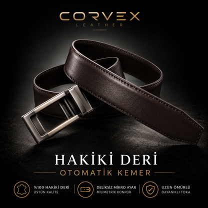 Corvex Premium Otomatik Hakiki Deri Kemer
